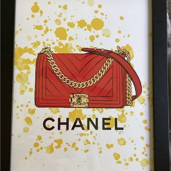 CHANEL PURSE FRAMED PRINT EXCLUSIVE FROM FAIRCHILD PARIS LIMITED EDITION - Picture 4 of 7